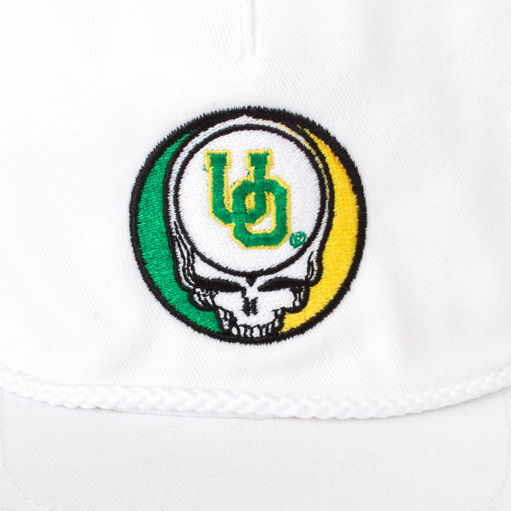 Interlocking UO, White, Flatbill, Cotton, Accessories, Unisex, Class Trip, 5 Panel, Rope, Grateful Dead, Steal ur Face, Adjustable, Hat, 963470